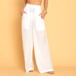 Calça Wide Branca Trópico - P -  M